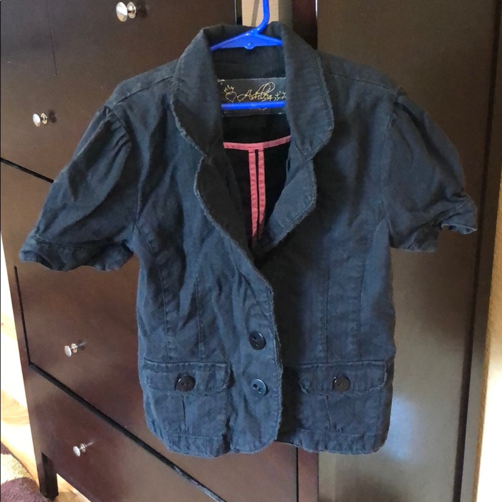 Black collared button up girls shirt size medium